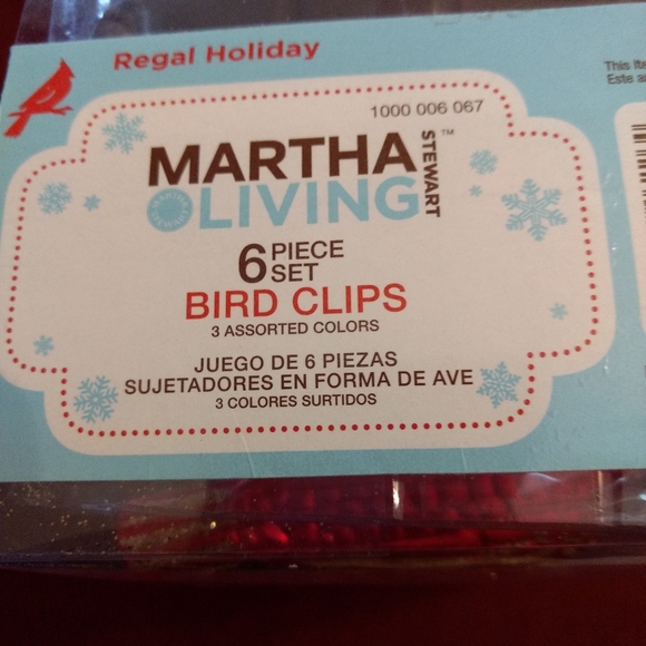 Martha Stewart Regal Holiday Bird Clips 6 Piece Set 3 Different Colors - Picture 5 of 12